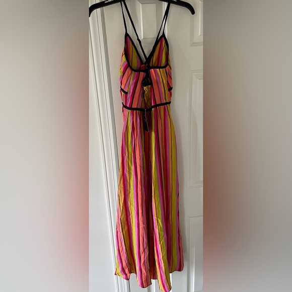 NWT FRYE Multi Stripe Combo Vibrant Crisscross Maxi Dress XS - Picture 6 of 8